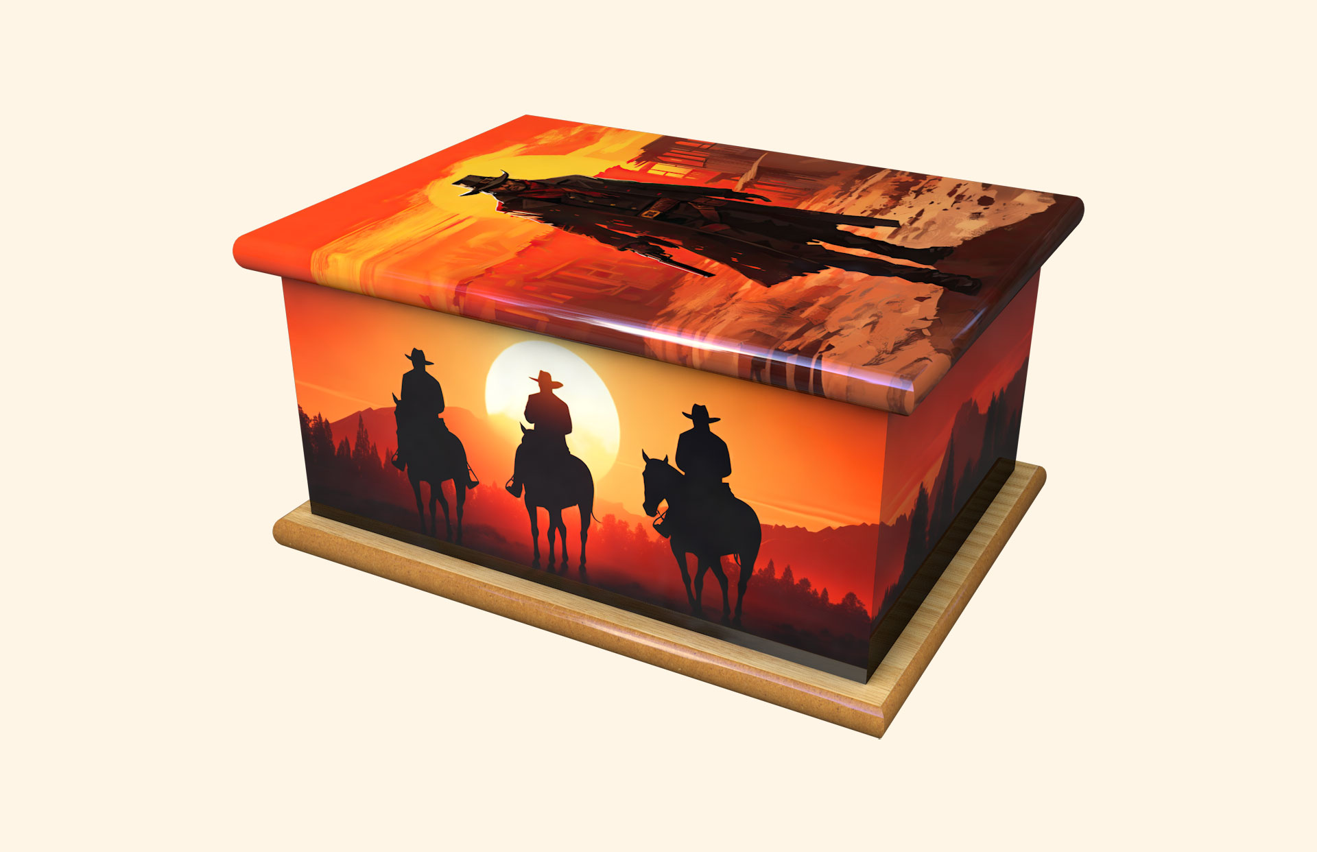 The Gunfighter adult ashes casket